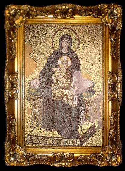 framed  unknow artist On the throne of the Virgin Mary with Child, ta009-2